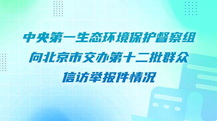 中央第一生态环境保护督察组向北京市交办第十二批群众信访举报件情况
