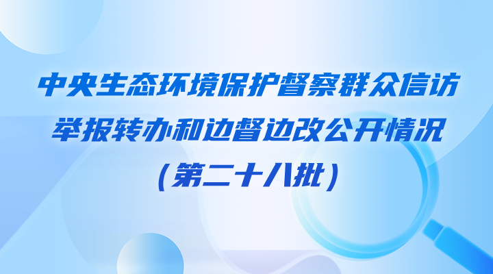 中央生态环境保护督察群众信访举报转办和边督边改公开情况（第二十八批）