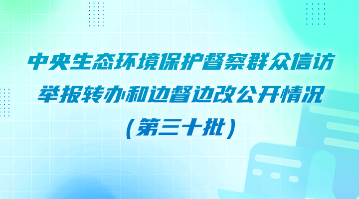 中央生态环境保护督察群众信访举报转办和边督边改公开情况（第三十批）
